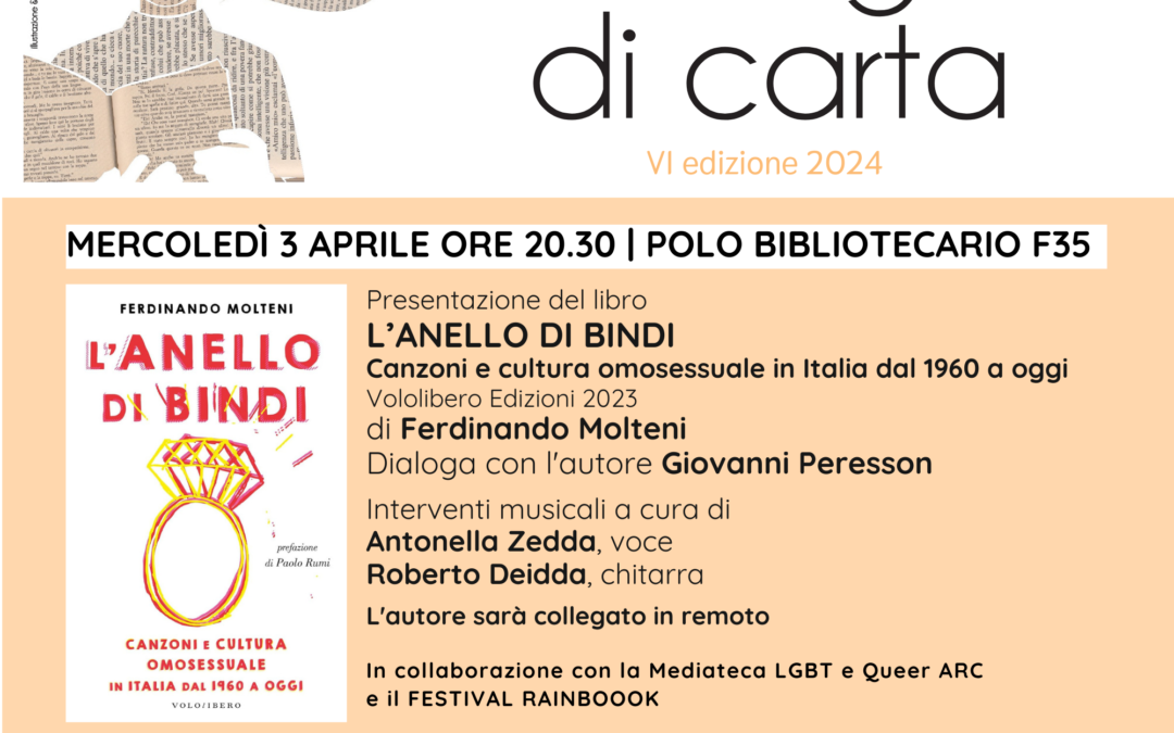 Presentazione del libro L’ANELLO DI BINDI di Ferdinando Molteni